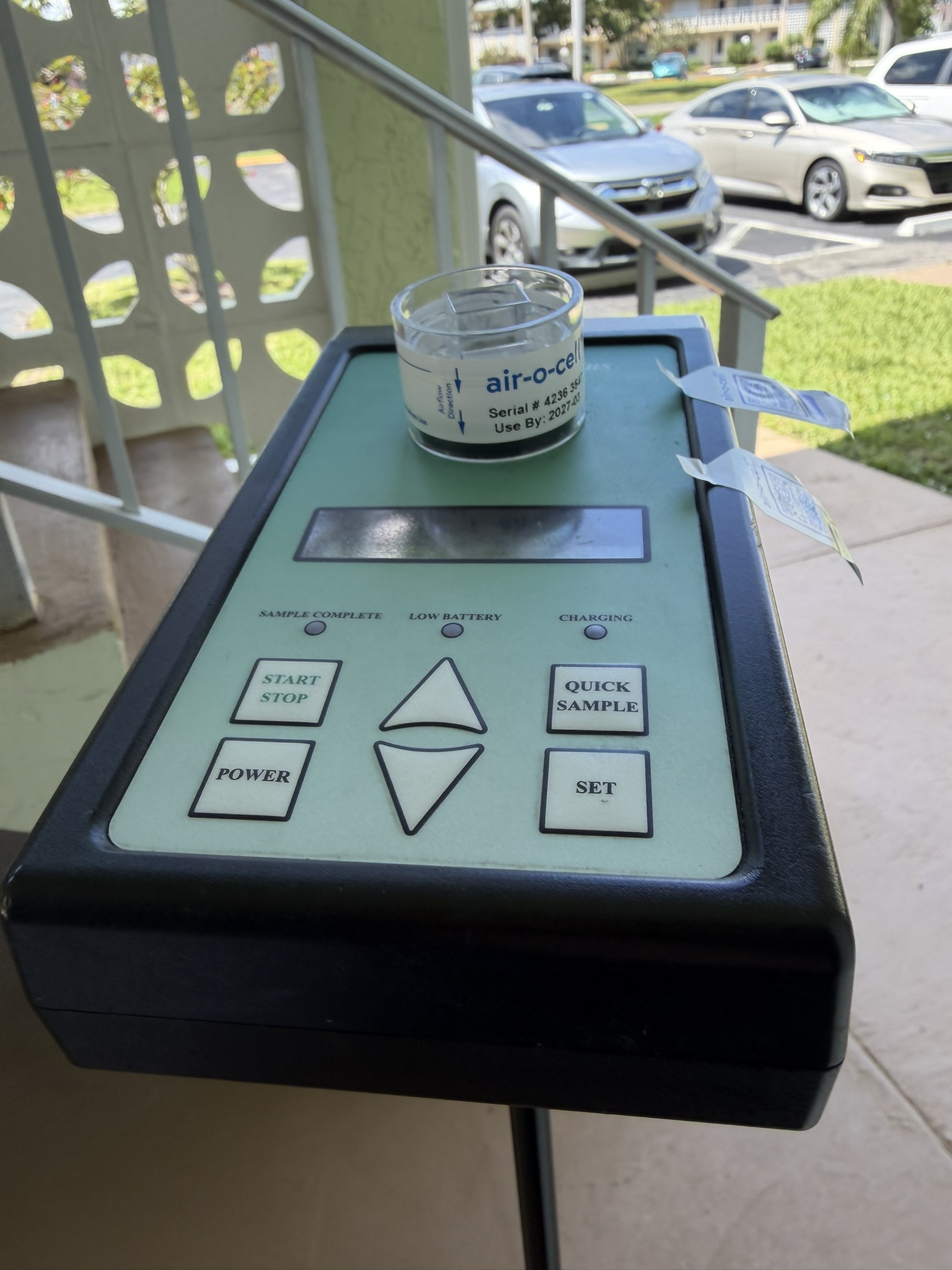 Outdoor air sampling for baseline comparison during clearance testing